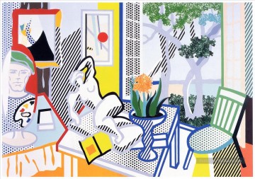 Roy Lichtenstein œuvres - Nature morte avec le collage de Nu inclinable Roy Lichtenstein